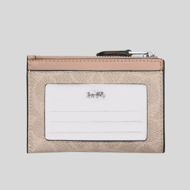 COACH Mini Skinny ID Case In Signature Canvas Sand/Taupe RB-CW870