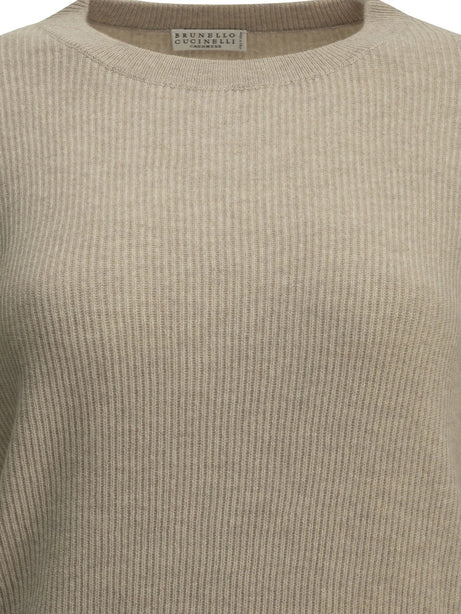 Brunello Cucinelli Cashmere crew-neck sweater - Beige