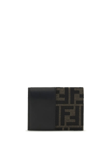 Fendi FF jacquard Card Holder - Nero+Tabacco Moro
