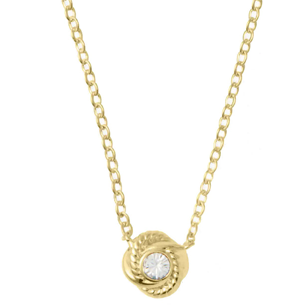 Kate Spade Infinity & Beyond Knot Mini Pendant Necklace in Clear/ Gold o0ru2833