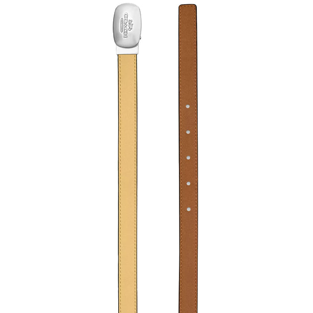 Coach Signature Buckle Cut To Size Reversible Eliza Belt, 18 Mm, in Hay/ Light Saddle CP366