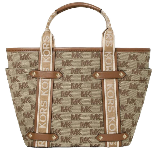 Michael Kors Maeve Logo Small Convertible Tote Bag in Beige/ Ebony 30S3S5VT1J
