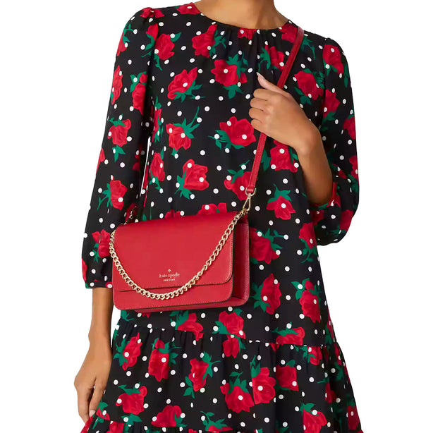 Kate Spade Madison Flap Convertible Crossbody Bag in Candied Cherry kc430