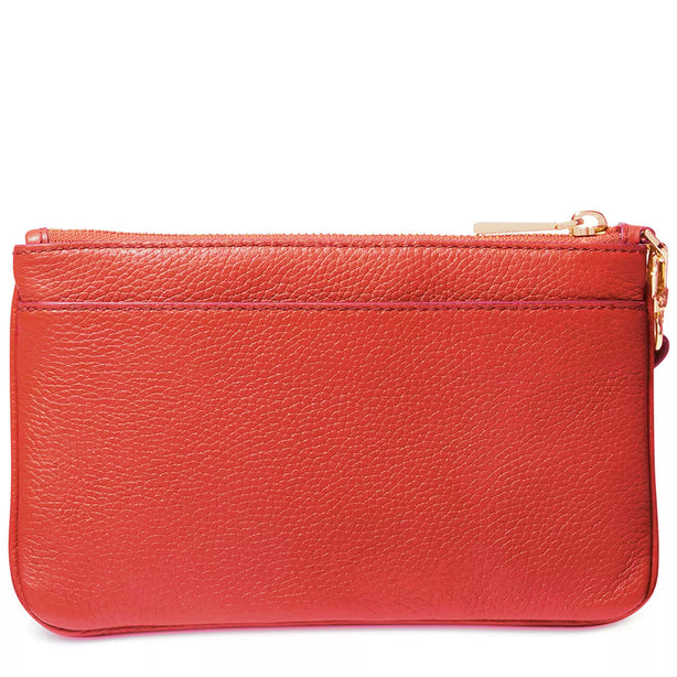 Michael Kors Jet Set Charm Medium Top Zip Leather Wristlet in Sangria 32T1LT9W2L