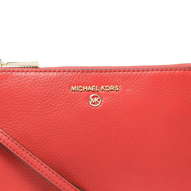 Michael Kors Jet Set Charm Medium Top Zip Leather Wristlet in Sangria 32T1LT9W2L