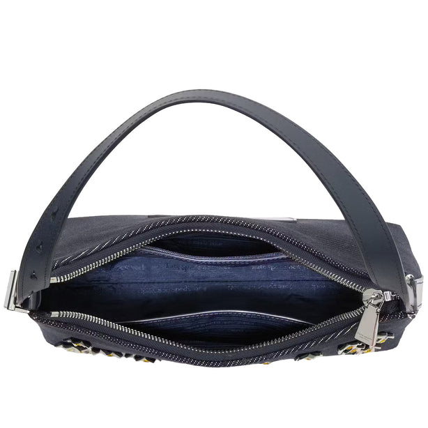 Kate Spade Sam Icon Floral Embellished Denim Small Shoulder Bag in Indigo Multi KB130