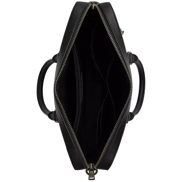 Coach Ethan Slim Brief Bag In Signature Canvas  in Charcoal/ Black CV917