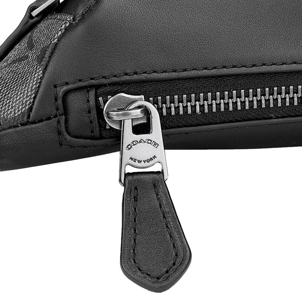 Coach Warren Mini Belt Bag In Signature Canvas in Charcoal/ Black CW369