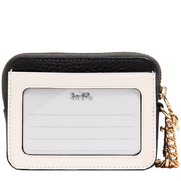 Coach Zip Card Case In Colorblock in Chalk Multi C1886