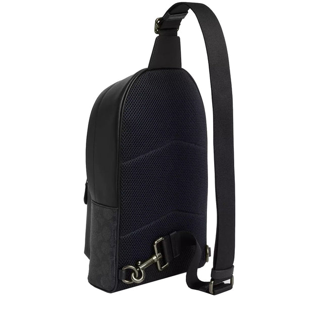 Coach West Pack Bag In Signature Canvas in Charcoal/ Black CV924