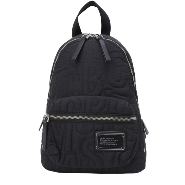 Marc Jacobs Nylon Jumbled Logo Workwear Small Backpack Bag in Black 4S4HBP002H02