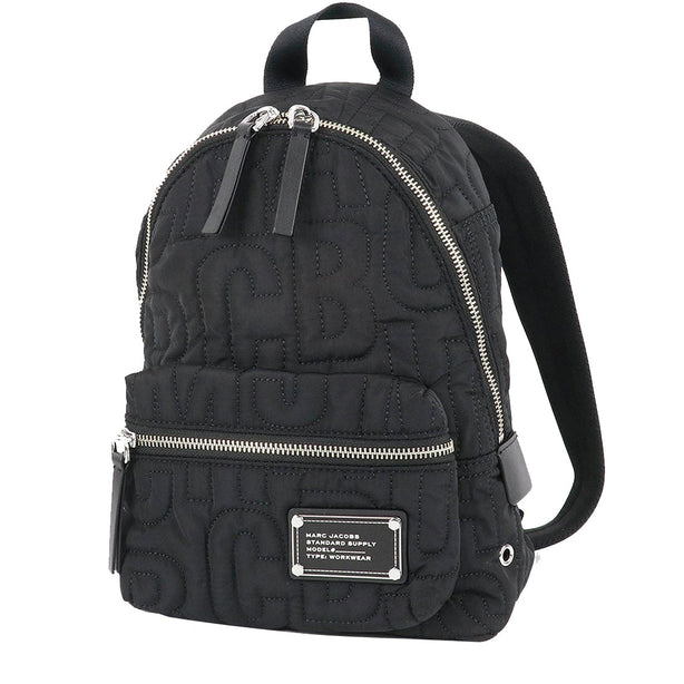 Marc Jacobs Nylon Jumbled Logo Workwear Small Backpack Bag in Black 4S4HBP002H02