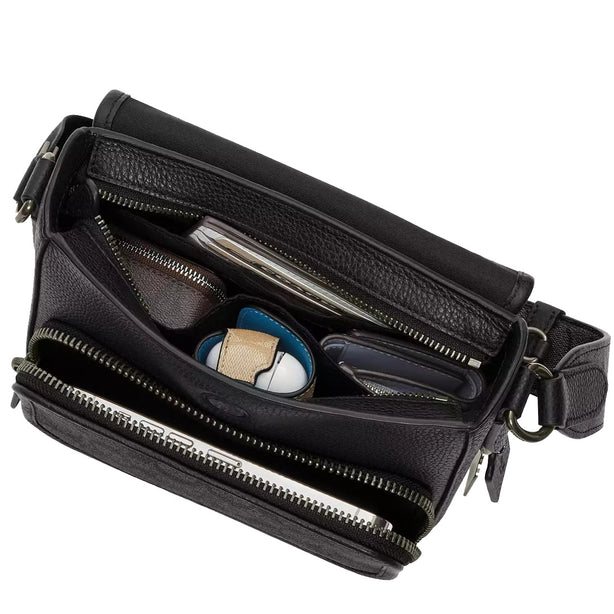 Coach Sullivan Flap Crossbody Bag In Signature Canvas in Charcoal/ Black CZ396