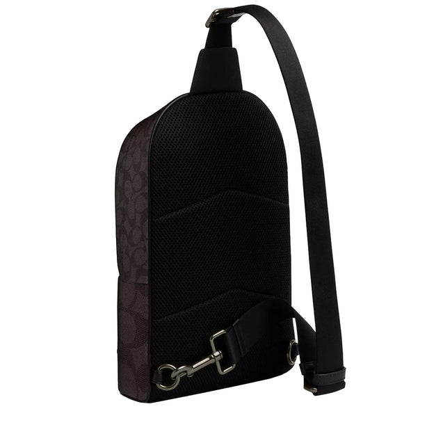 Coach West Pack Bag In Blocked Signature Canvas in Walnut/ Tan CAB60