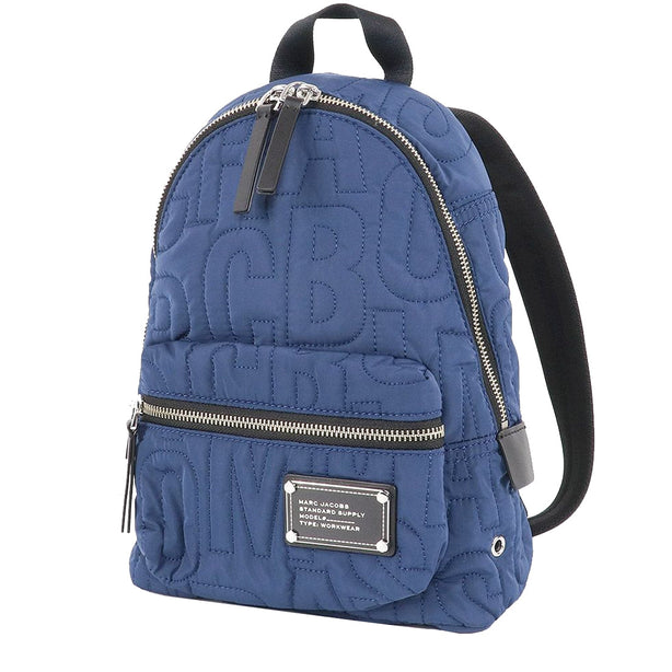 Marc Jacobs Nylon Jumbled Logo Workwear Small Backpack Bag in Azure Blue 4S4HBP002H02