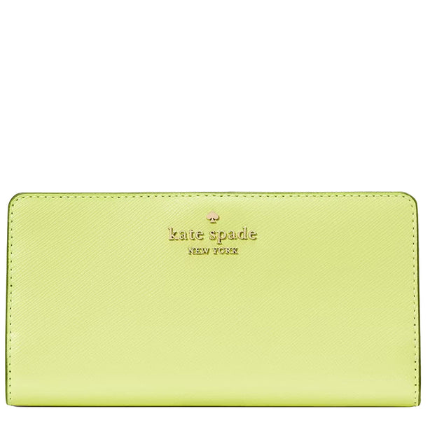Kate Spade Madison Large Slim Wallet in Lime Slushy KI366