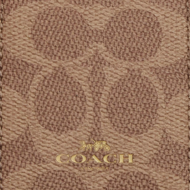 Coach Id Lanyard In Signature Canvas in Tan/ Brown CZ285
