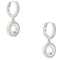 Kate Spade Spot The Spade Pave Huggies Earrings in Clear/ Silver k9175