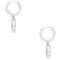 Kate Spade Spot The Spade Pave Huggies Earrings in Clear/ Silver k9175
