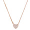 Kate Spade Yours Truly Pave Heart Mini Pendant Necklace in Clear/ Rose Gold o0r00150