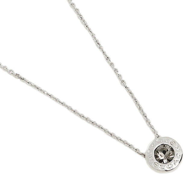Coach Open Circle Stone Necklace in Silver F54514