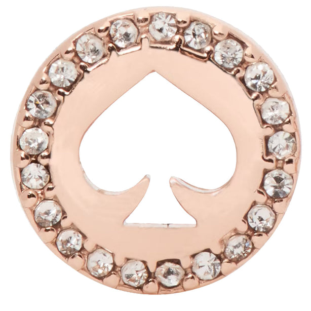 Kate Spade Spot The Spade Pave Halo Spade Studs Earrings in Clear/ Rose Gold o0ru2605