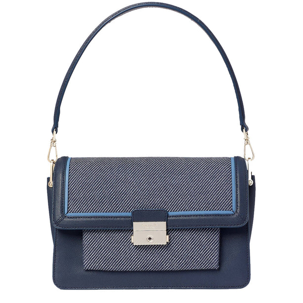 Kate Spade Voyage Chambray Twill Medium Shoulder Bag in Blue Multicolor k9035