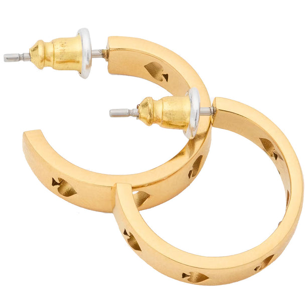 Kate Spade Cut To The Chase Spade Huggies Earrings in Gold KJ999