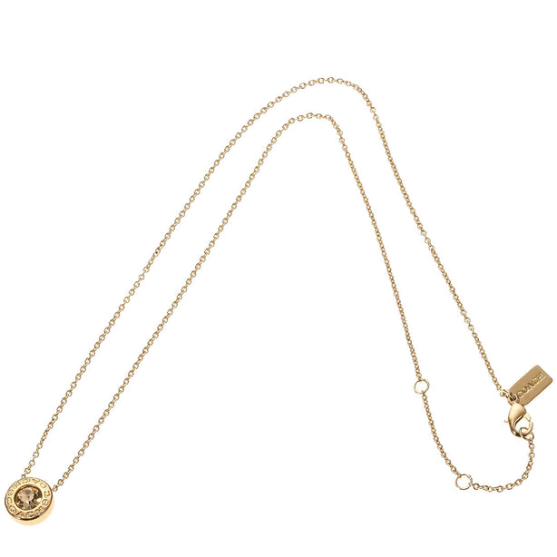 Coach Open Circle Stone Necklace in Gold F54514