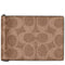 Coach Slim Money Clip Billfold Wallet In Signature Canvas in Tan/ Black CY059