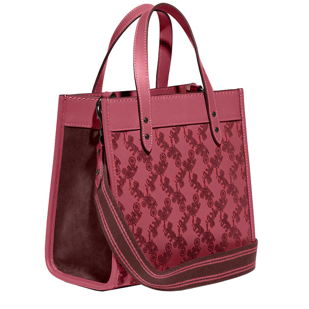 Coach Field Tote Bag 22 With Horse And Carriage in Rouge CD750