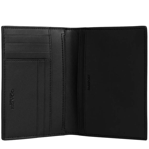 Coach Passport Card Case In Signature Canvas in Charcoal/ Black CW170