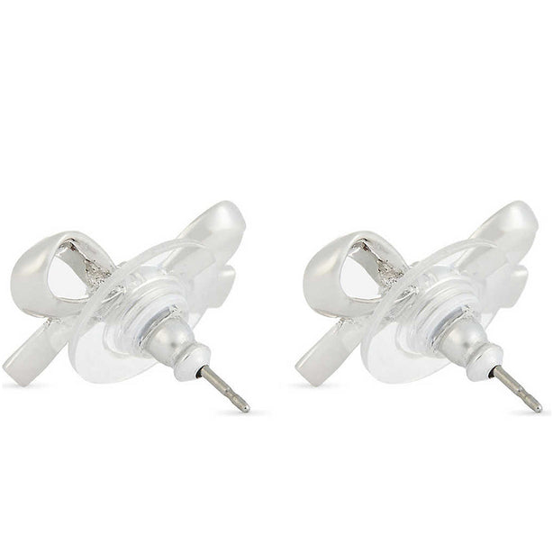 Kate Spade Skinny Mini Bow Studs Earrings in Silver o0ru2907