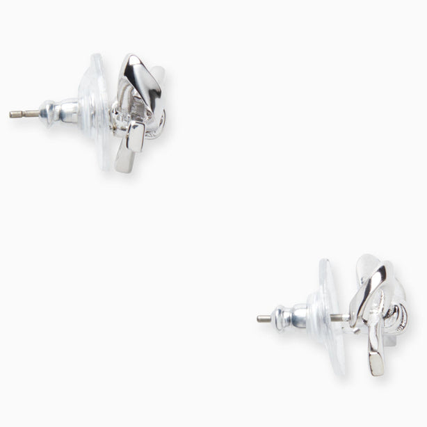 Kate Spade Skinny Mini Bow Studs Earrings in Silver o0ru2907