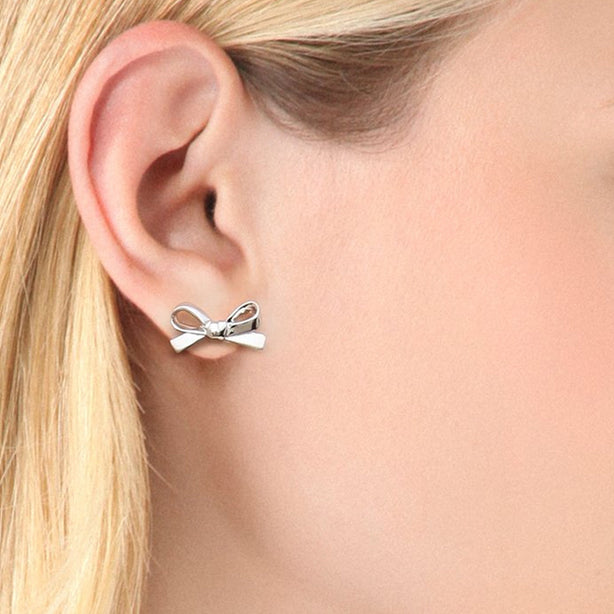 Kate Spade Skinny Mini Bow Studs Earrings in Silver o0ru2907