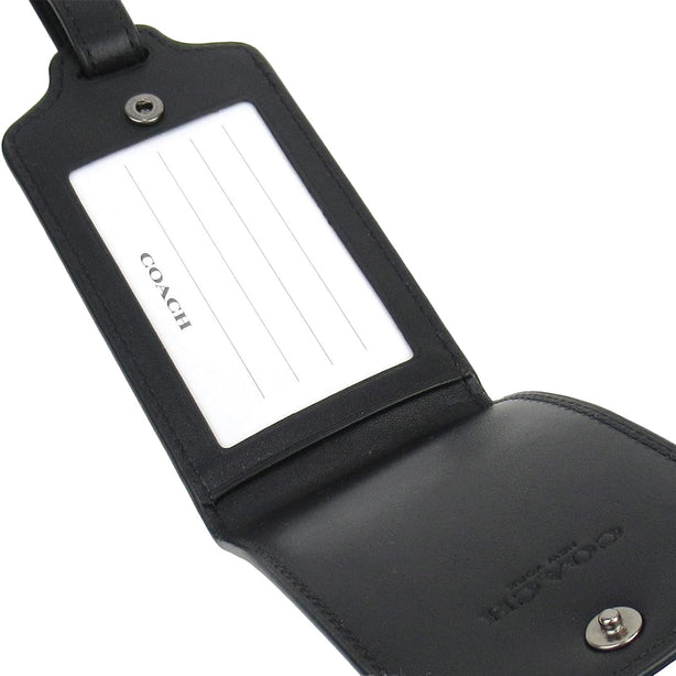 Coach Luggage Tag In Signature Canvas in Charcoal C1614