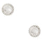 Kate Spade Spot The Spade Pave Halo Spade Studs Earrings in Clear/ Silver o0ru2605