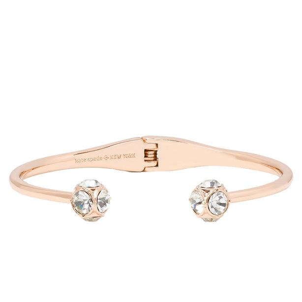 Kate Spade Lady Marmalade Open Cuff Bracelet in Clear/ Rose Gold o0ru1952
