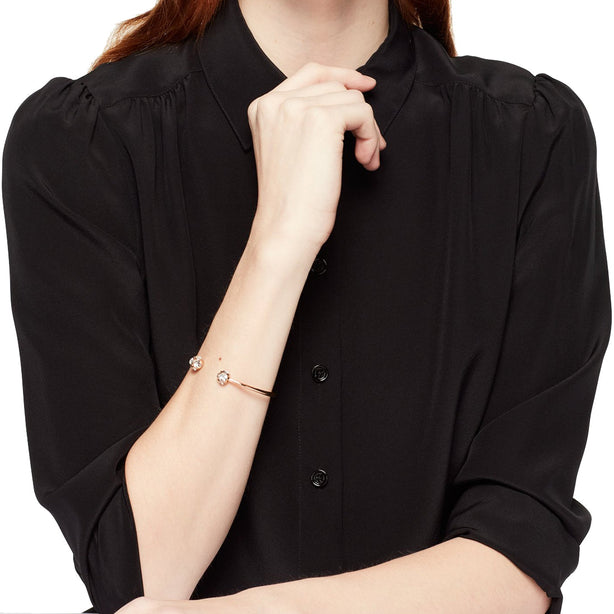 Kate Spade Lady Marmalade Open Cuff Bracelet in Clear/ Rose Gold o0ru1952