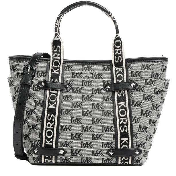 Michael Kors Maeve Logo Small Convertible Tote Bag in Black/ Light Cream 30S3S5VT1J