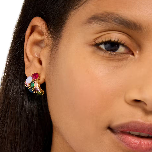 Kate Spade Showtime Huggies Earrings in Multi KJ981