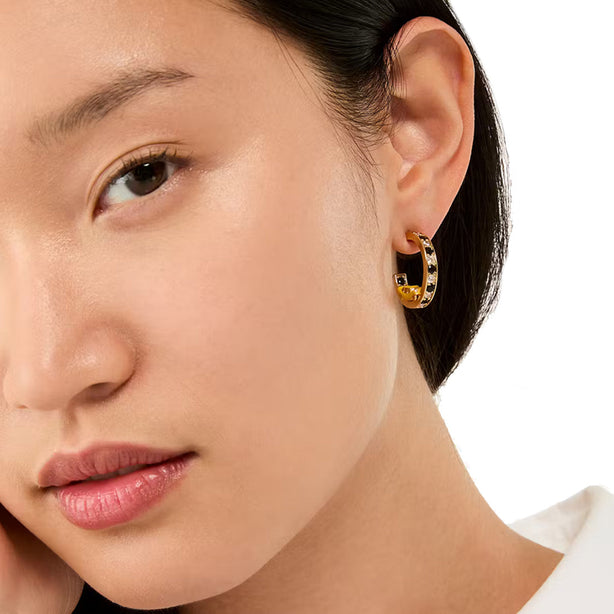 Kate Spade Hit The City Taxi Hoops Earrings in Yellow Multi KK016