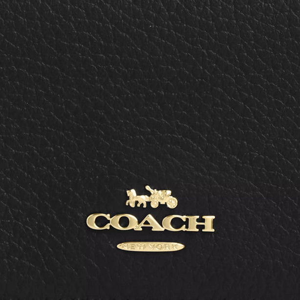 Coach Card Holder Wallet In Signature Canvas in Walnut/ Black CZ034