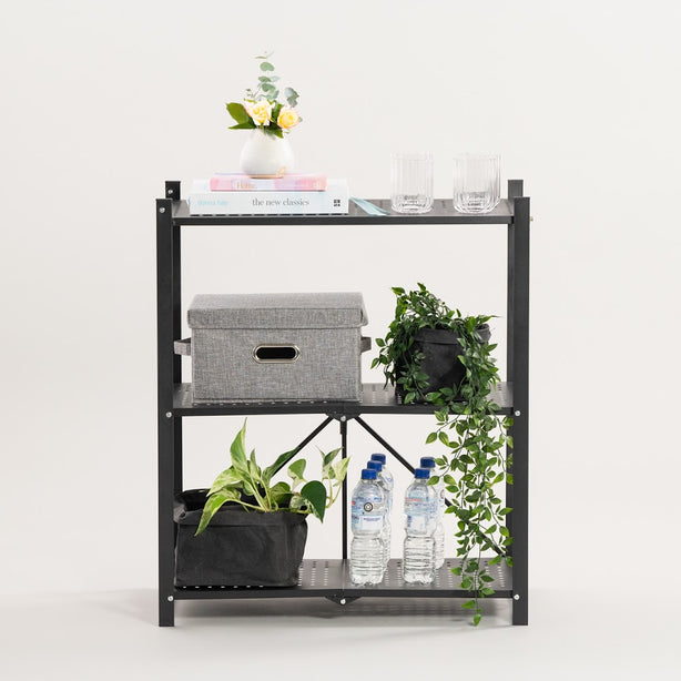 Folding Metal Kitchen Rack (Storage Organiser Shelf, Simple Assembly, Portable) - Robinsons Exclusives