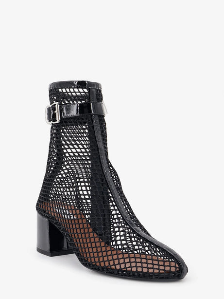 Alaia 55 mesh and patent leather boots - Noir