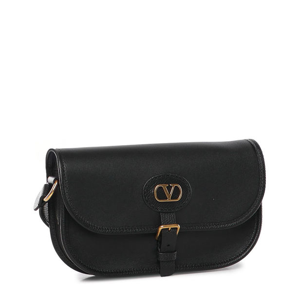 Antibes Small Calfskin Shoulder Bag - Black