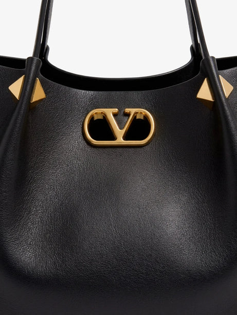 Valentino Garavani Large VLogo Signature leather tote bag - Nero