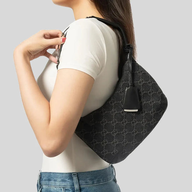 GUCCI Horsebit Slim Small Shoulder Bag Black RB-774719