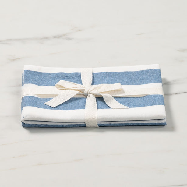 Kitchen Towel Twin Pack Luxury Designer Chambray Stripe Heritage Collection by Robinsons