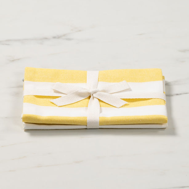 Kitchen Towel Twin Pack Luxury Designer Lemon Stripe Heritage Collection by Robinsons